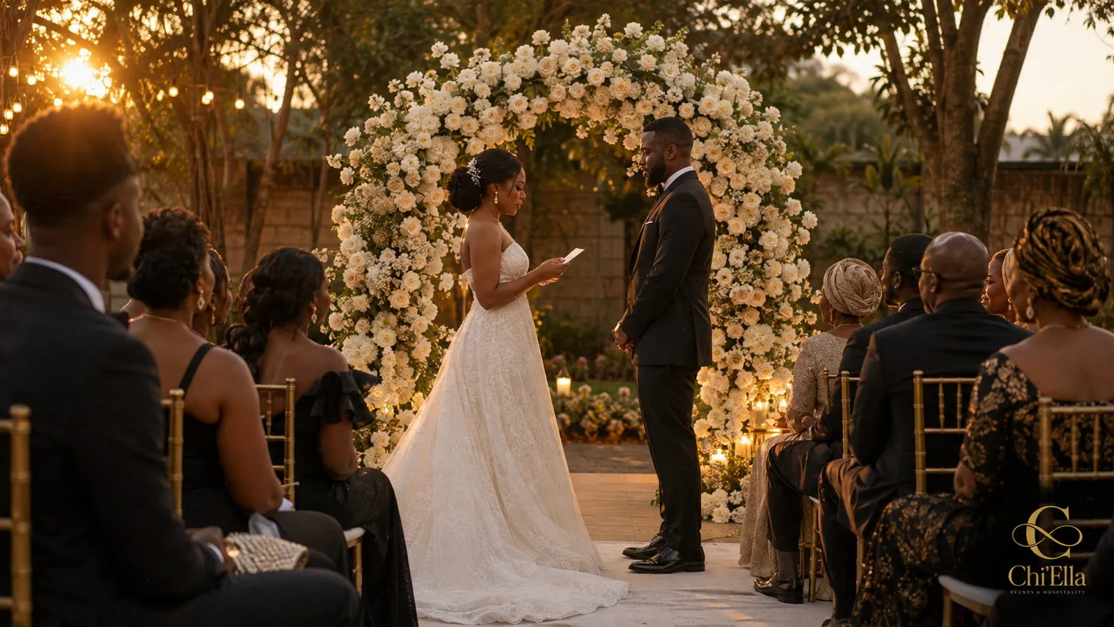 Garden reception décor