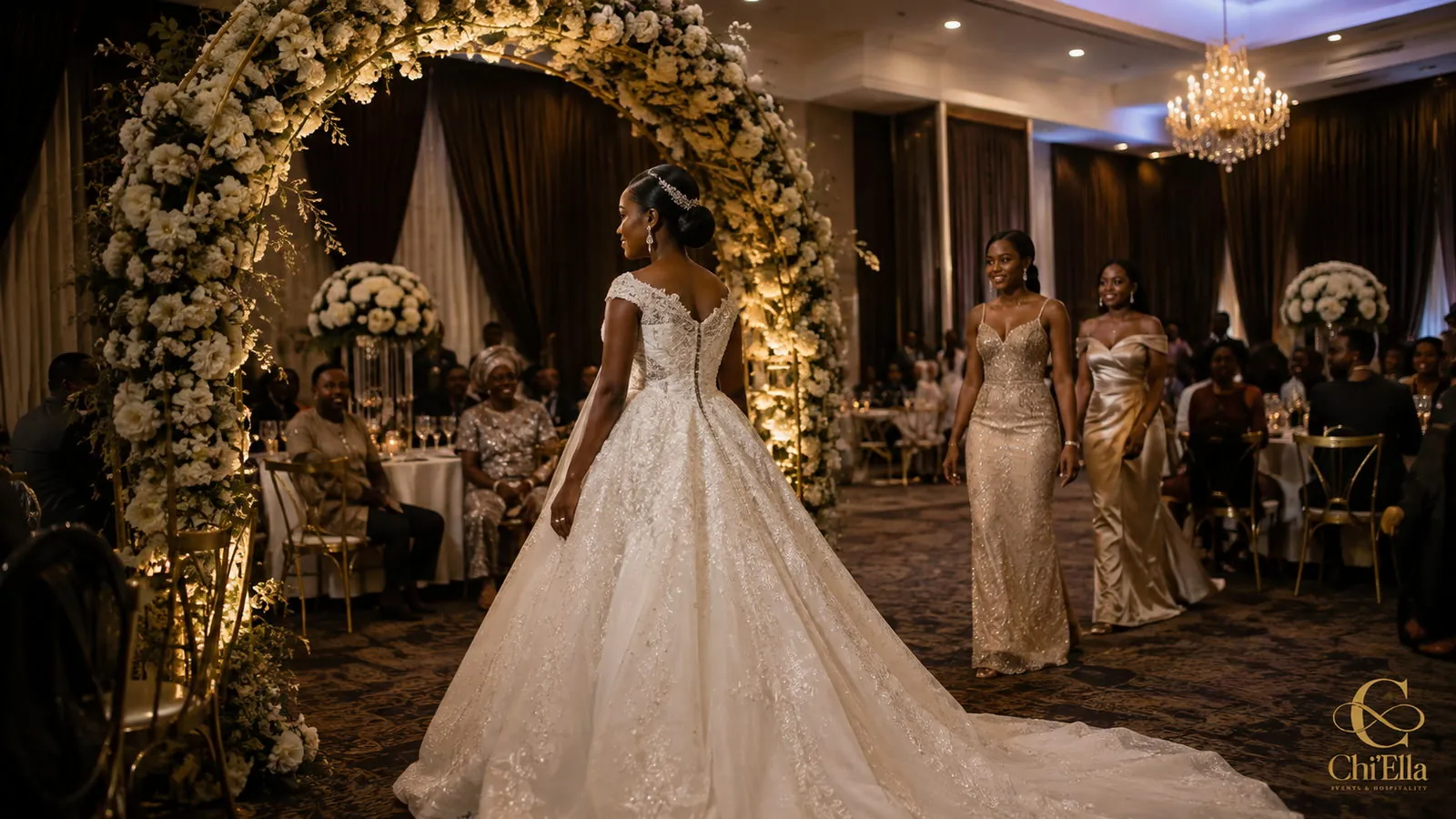 Classic white and gold hall