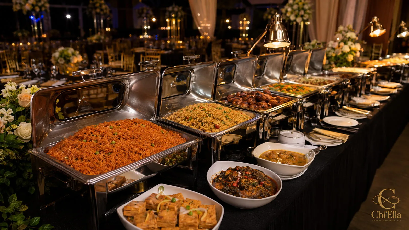 Owambe catering spread